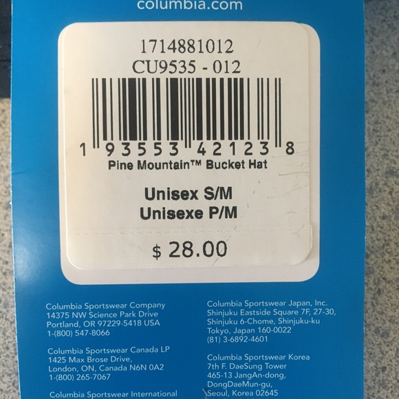 Unisex Columbia Bucket Hat. Black and White. NWT. - Picture 3 of 5